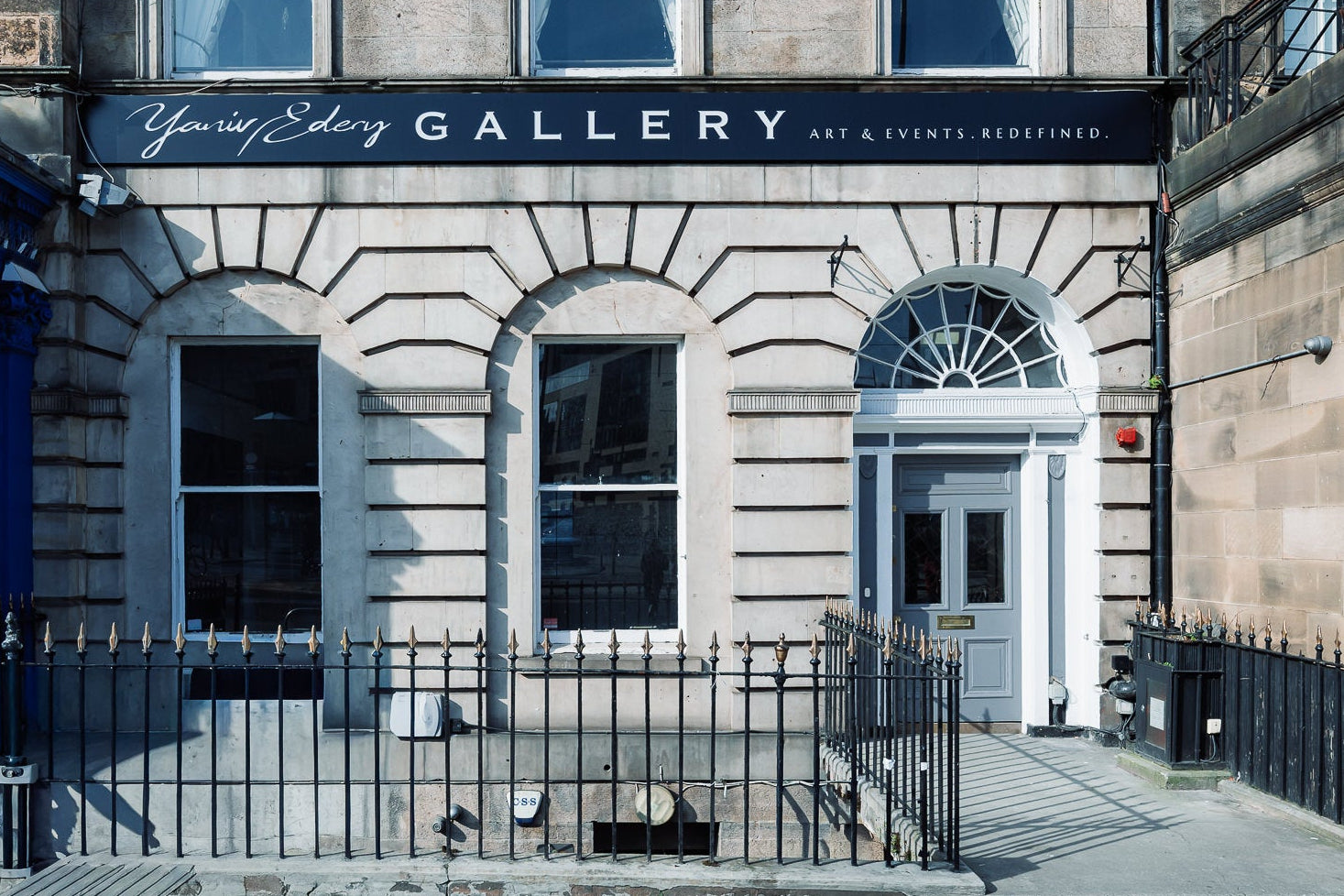 Gallery building facade with 'Your Story Edinburgh Gallery' sign